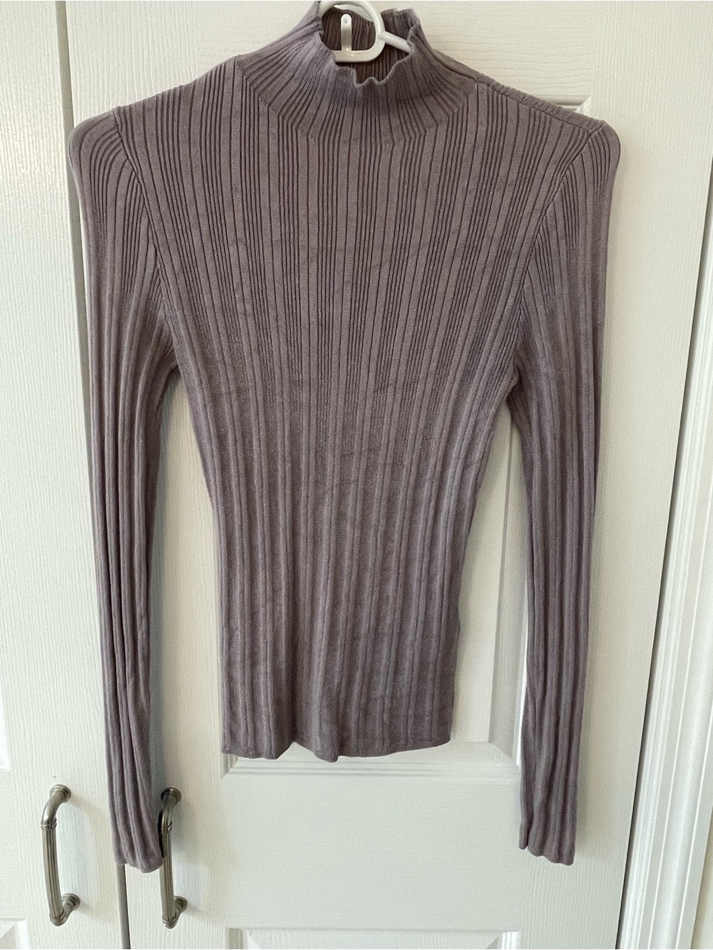 Abercrombie & Fitch Ribbed Turtleneck Sweater - Mauve Taupe